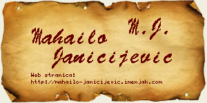 Mahailo Janičijević vizit kartica
